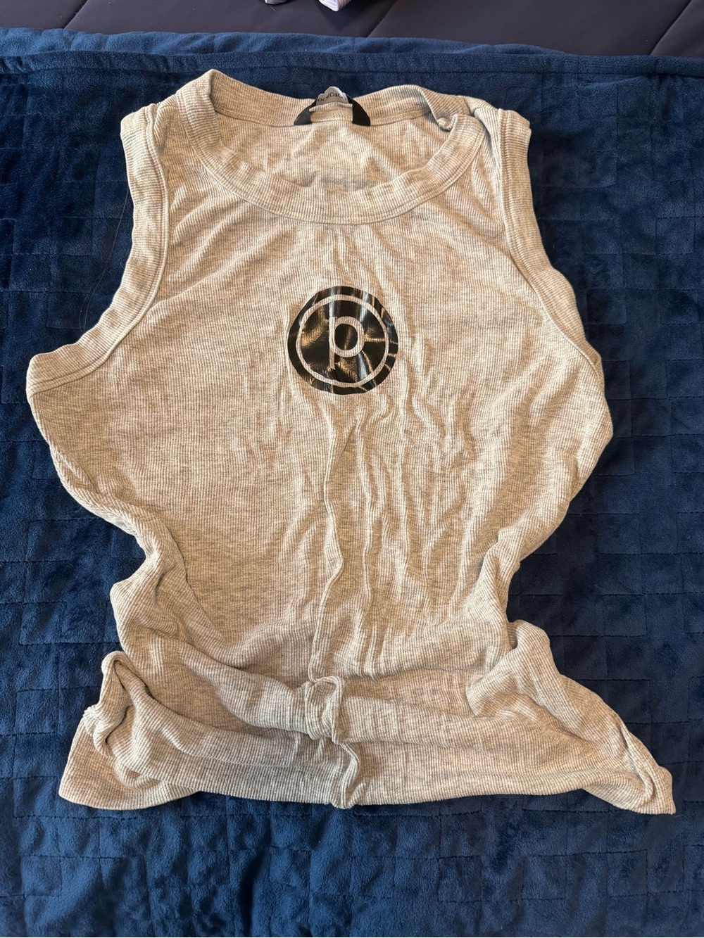 Pure Barre Gray Ribbed Tank Top